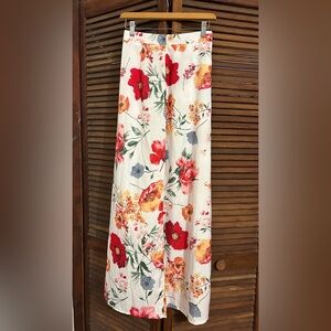EILLY BAZAR Floral Boho Faux Wrap Spring/ Summer Maxi Skirt Size XS